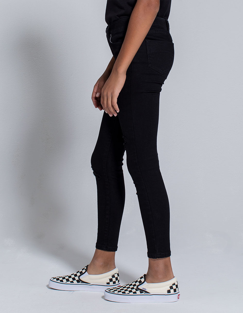 RSQ Ibiza Black Girls Ripped Skinny Jeans image number 2