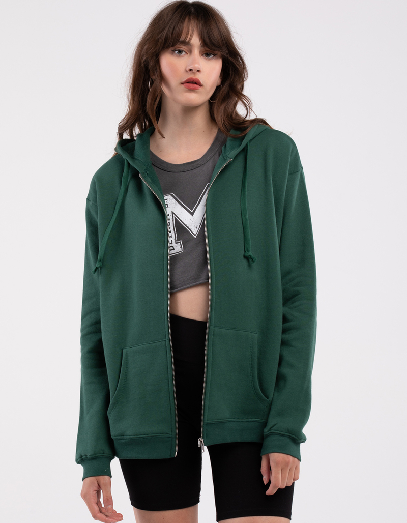 FULL TILT Essentials Womens Oversized Zip Up Hoodie image number 0