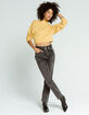 ELODIE Chevron Mock Neck Womens Yellow Sweater image number 5