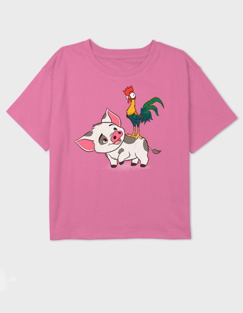 MOANA Heihei And Pua Girls Crop Tee Primary Image