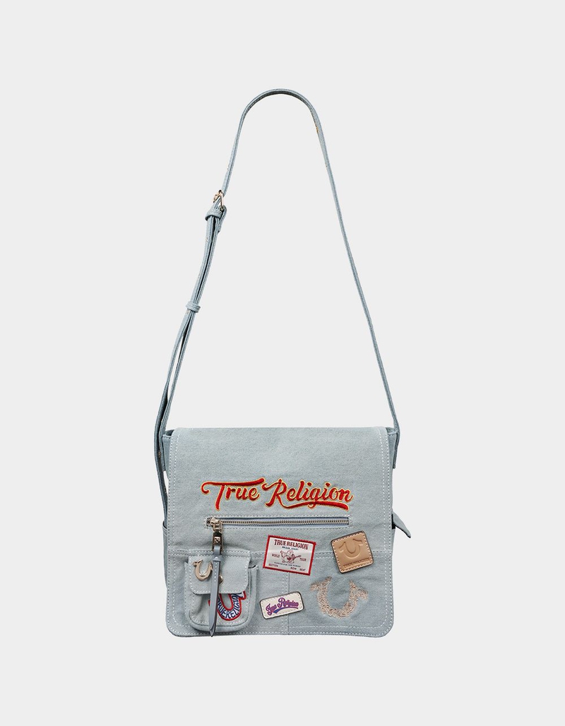 TRUE RELIGION Multi Patch Denim Messenger Bag image number 8