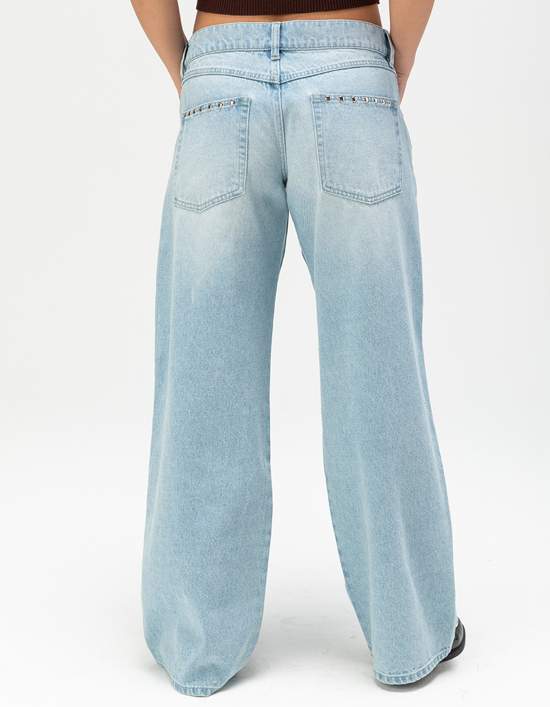 WEST OF MELROSE Low Rise Studded Womens Loose Jeans image number 3