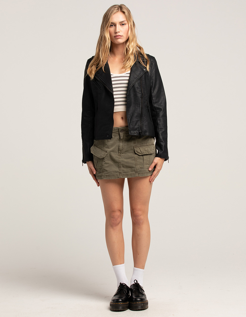 BLANK NYC Vegan Leather Moto Womens Jacket image number 3