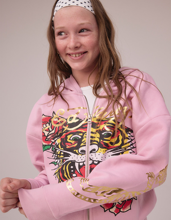 ED HARDY Tiger Rose Girls Zip-Up Hoodie Primary Image