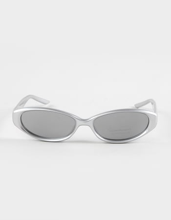 RSQ Rectangle Shimmer Plastic Sunglasses Primary Image