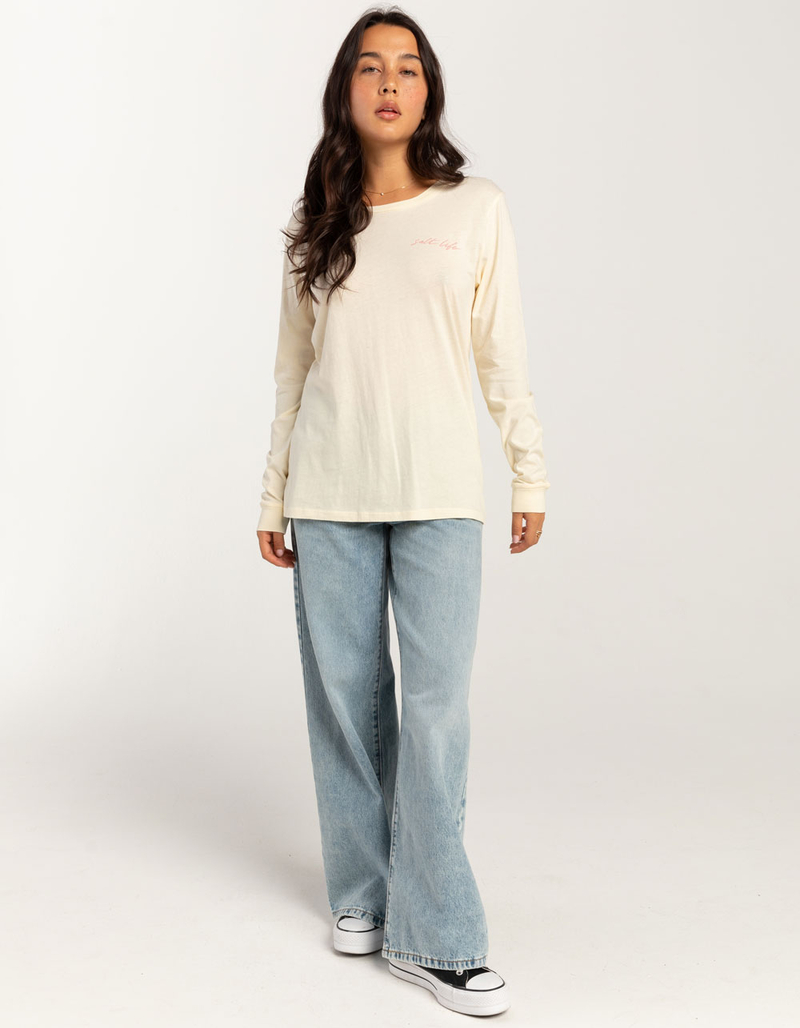 SALT LIFE Turtle Leaf Womens Long Sleeve Boyfriend Tee image number 4