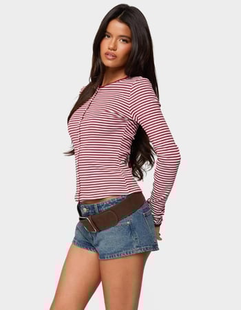 EDIKTED Rayla Striped Button Up Top Alternative Image