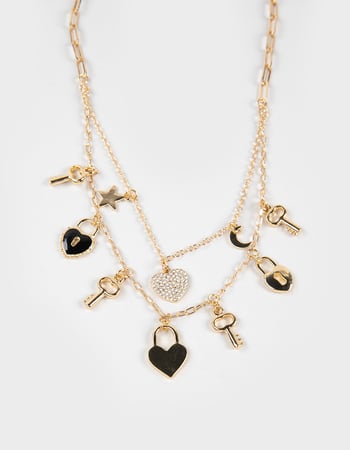 FULL TILT Heart/Locket/Star Multi Charm Necklace Alternative Image