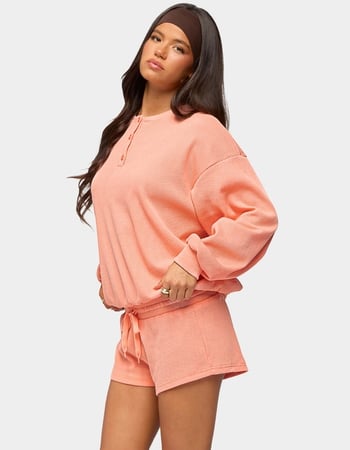 EDIKTED Baila Waffle Henley Top Alternative Image