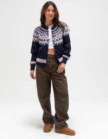 BDG Urban Outfitters Fair Isle Womens Boxy Cardigan Alternative Image