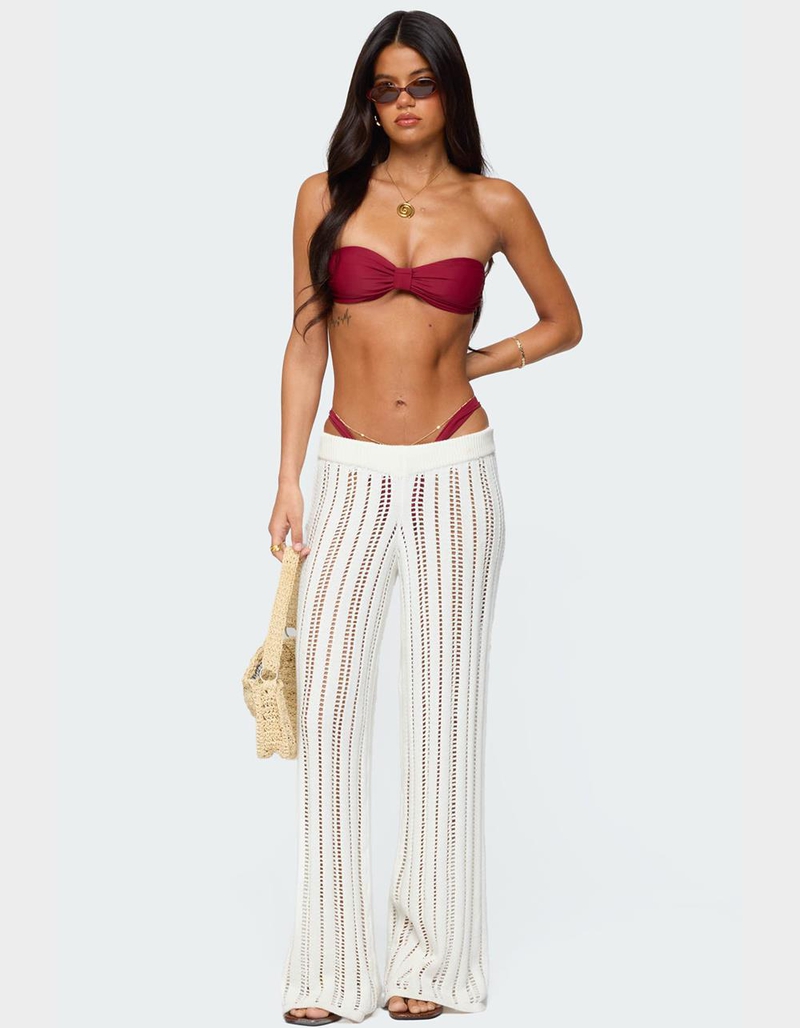EDIKTED Echo Ladder Knit Pants image number 1