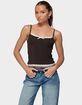EDIKTED Adriel Contrast Lacey Tank Top image number 1
