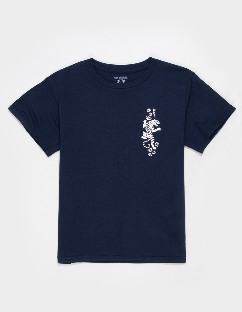 RIOT SOCIETY Tiger Hibiscus Girls Tee image number 1