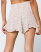 KNOW ONE CARES Ruffle Bottom Ditsy Womens Shorts image number 3