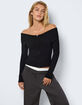NOISY MAY Juliet Womens Off The Shoulder Knit Top image number 5