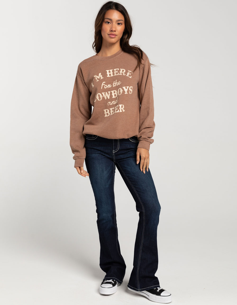 FULL TILT Here For Cowboys Womens Crewneck Sweatshirt image number 3