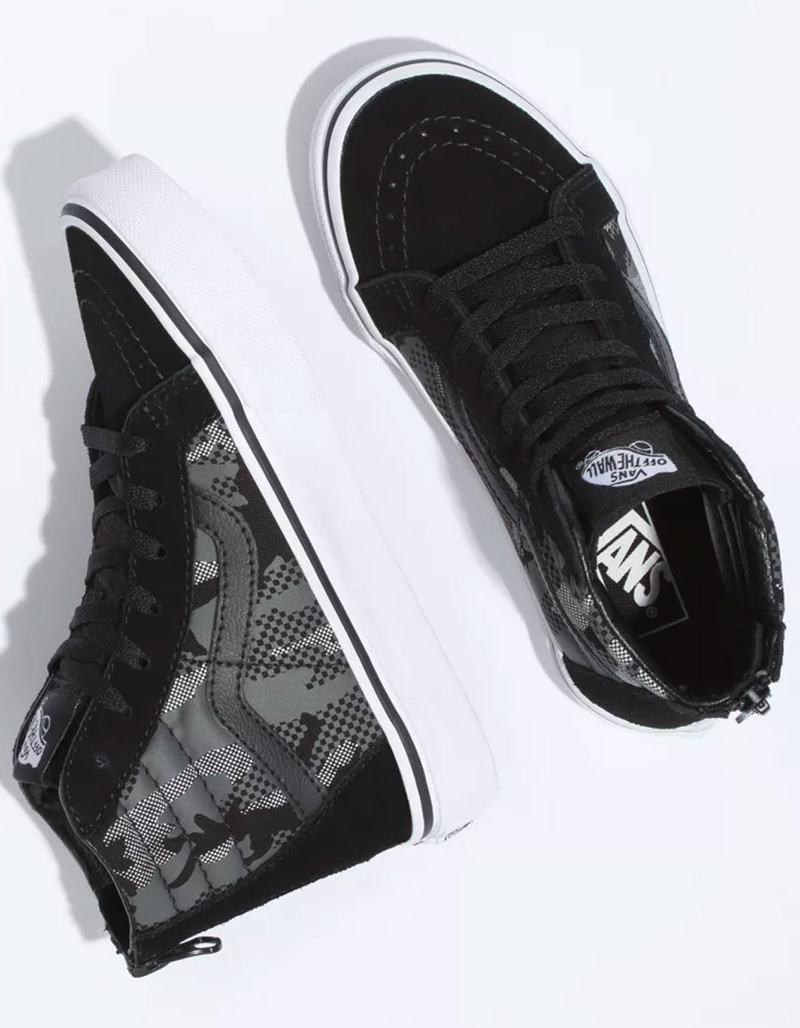 VANS Pattern Camo Sk8-Hi Zip Kids Shoes image number 2
