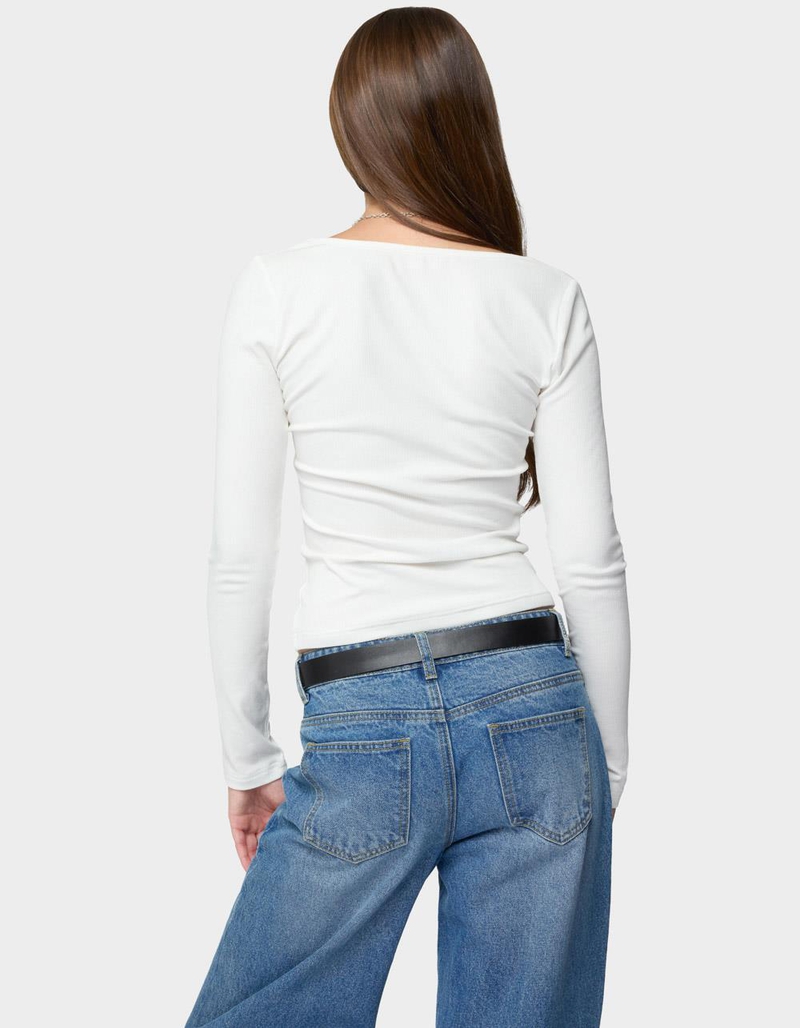 EDIKTED Zandra Square Neck Ribbed Top image number 2