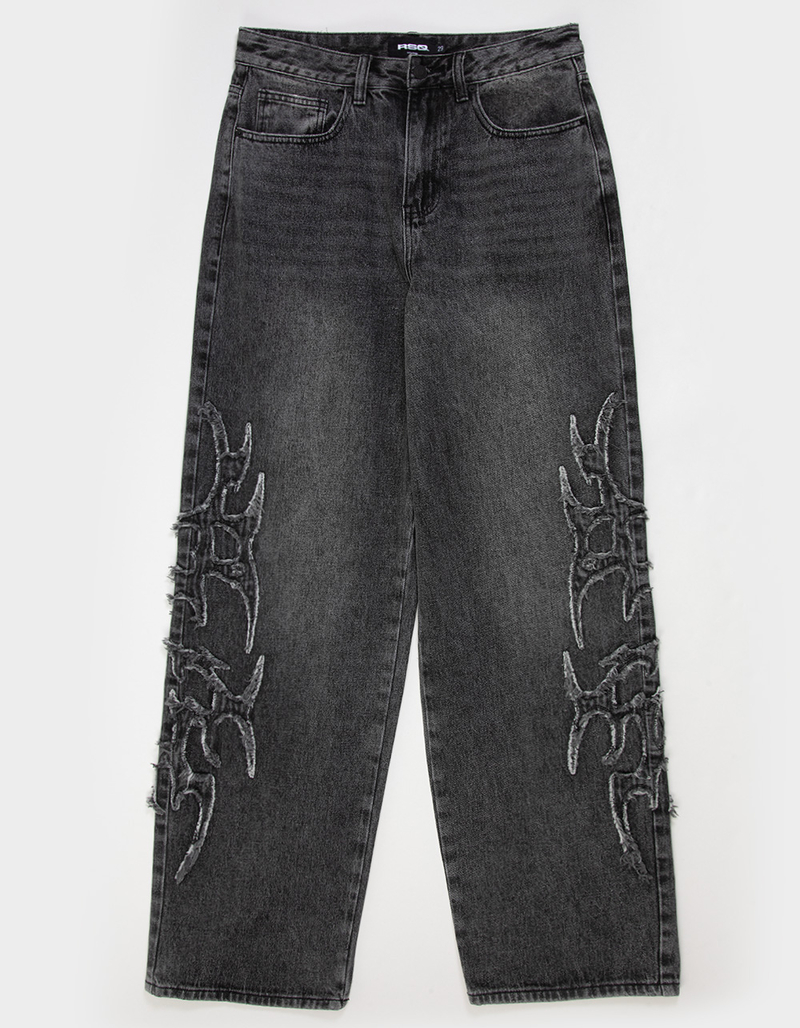 RSQ Mens Extra Baggy Applique Jeans image number 5