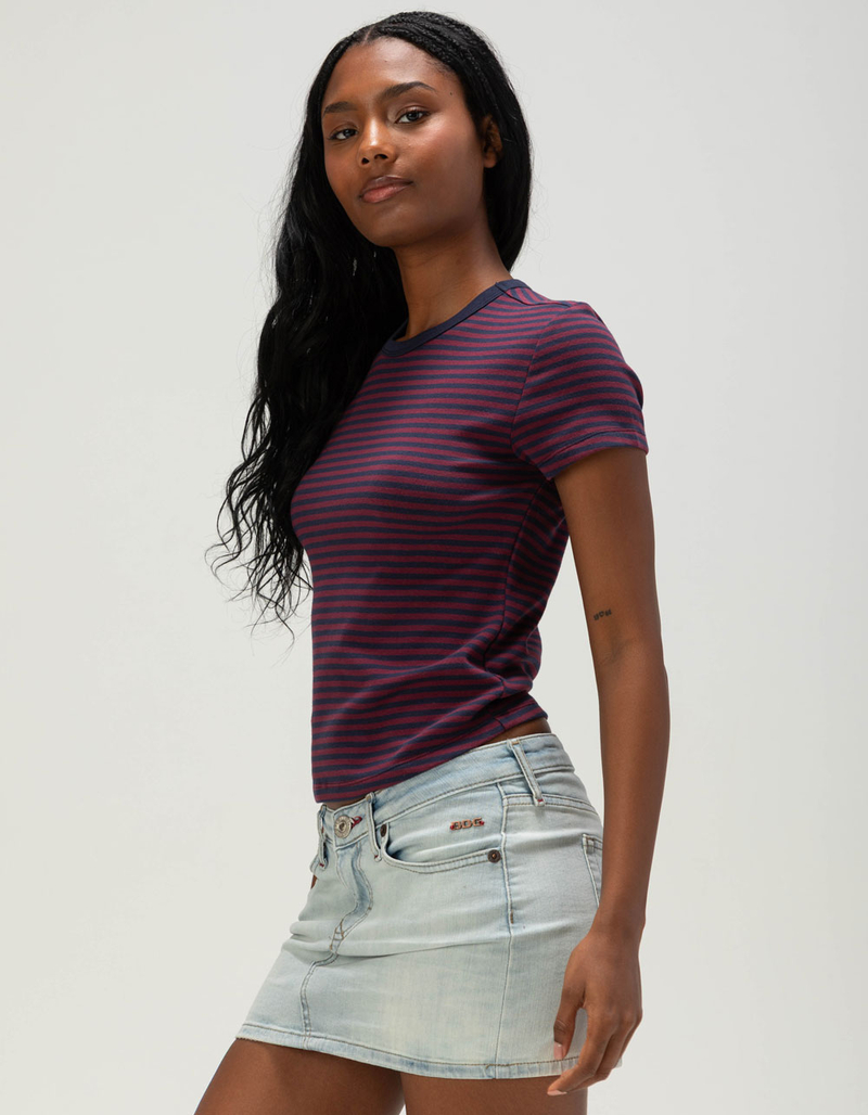 TILLYS Womens Stripe Ringer Tee image number 2