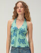 FULL TILT Hibiscus Womens Halter Top image number 2