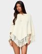 EDIKTED Kamila Fringe Knit Poncho image number 1