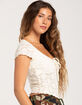 FULL TILT Cinch Lace Womens Tee image number 2