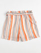 FOR ALL SEASONS Stripe Paperbag Girls Shorts image number 2