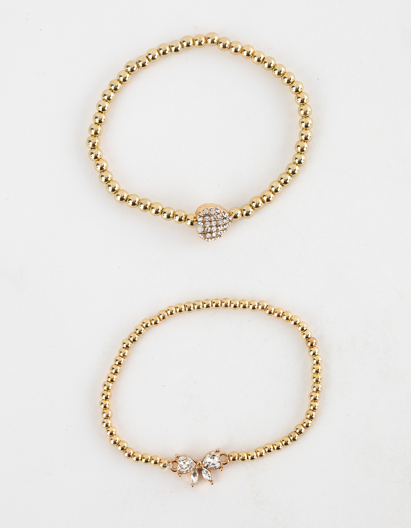 FULL TILT 5 Pack Chain/Heart Beaded Bracelet Set image number 2