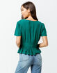 PATRONS OF PEACE Button Peplum Emerald Womens Crop Top image number 3