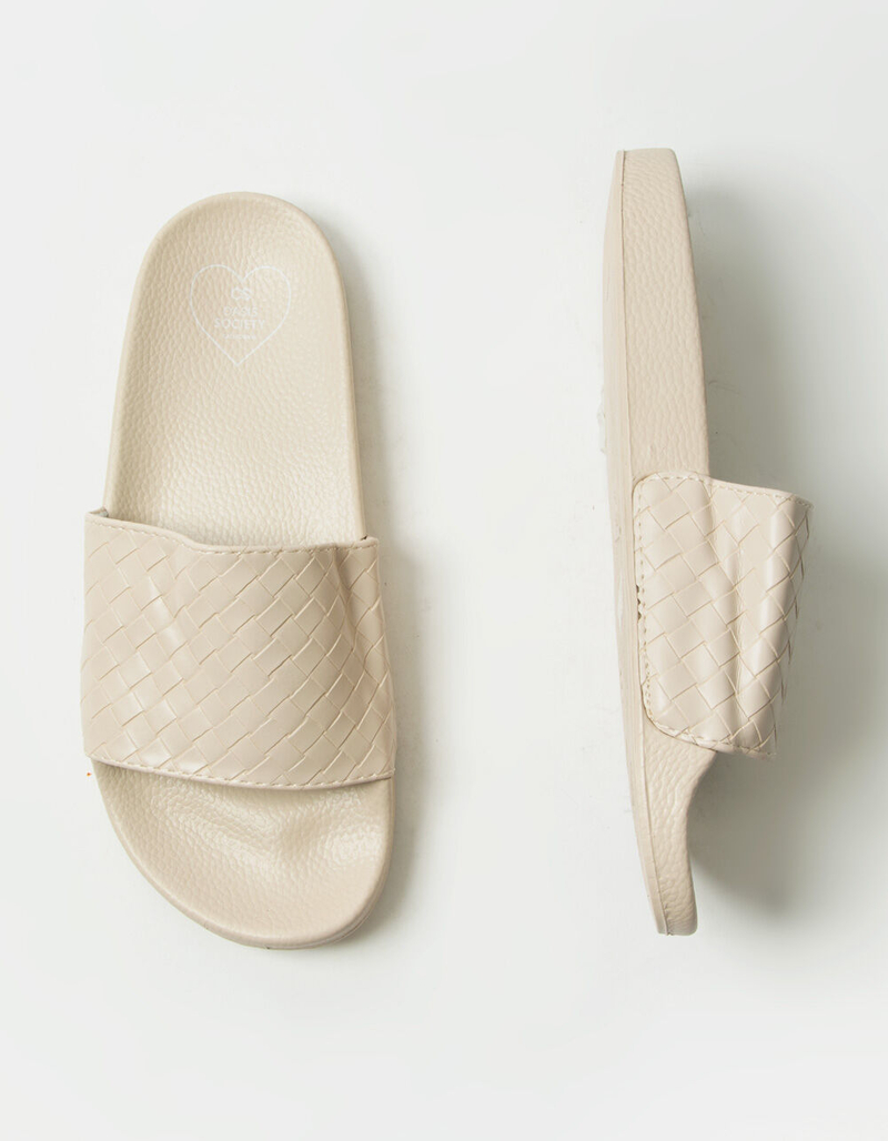 OASIS SOCIETY Woven Womens Beige Slide Sandals image number 4
