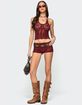 EDIKTED Kelani Crochet Shorts image number 2