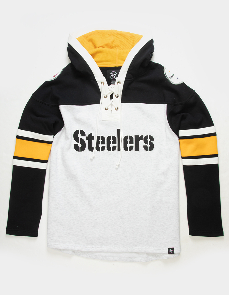 47 BRAND Pittsburgh Steelers '47 Gridiron Lace-Up Mens Hoodie image number 0