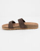 SODA Double Buckle Brown Womens Slide Sandals image number 4