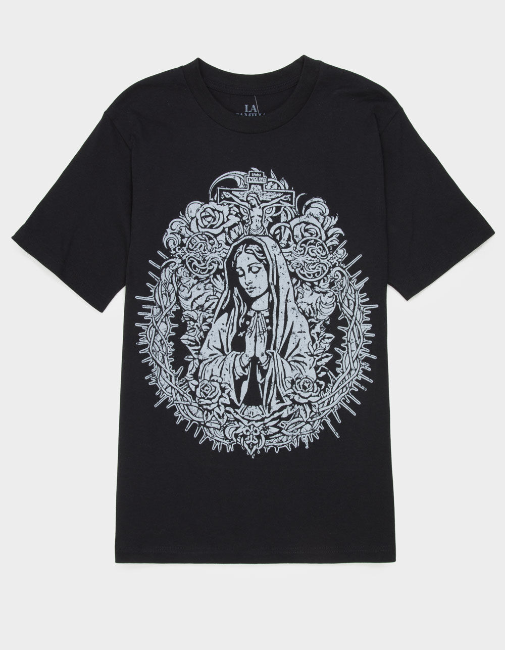 LA FAMILIA Mary Mens Boxy Tee - BLACK - XL | Tillys