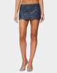 EDIKTED Sora Sequin Denim Mini Skort image number 1