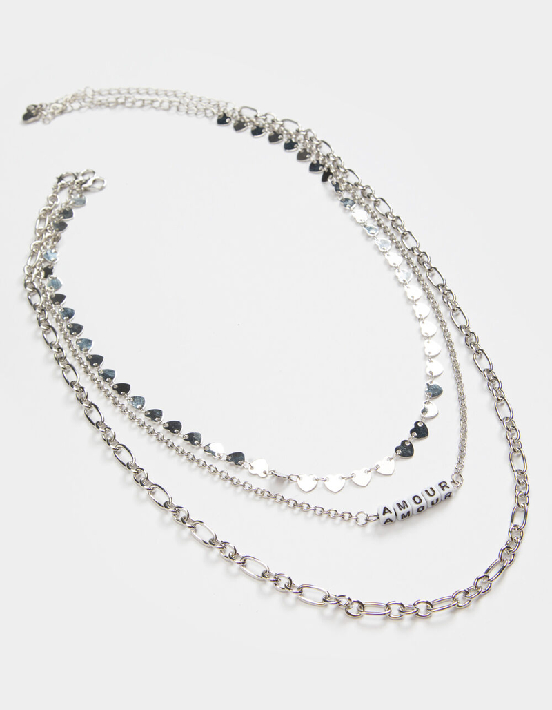 FULL TILT 3 Pack Heart & Amour Necklaces image number 0