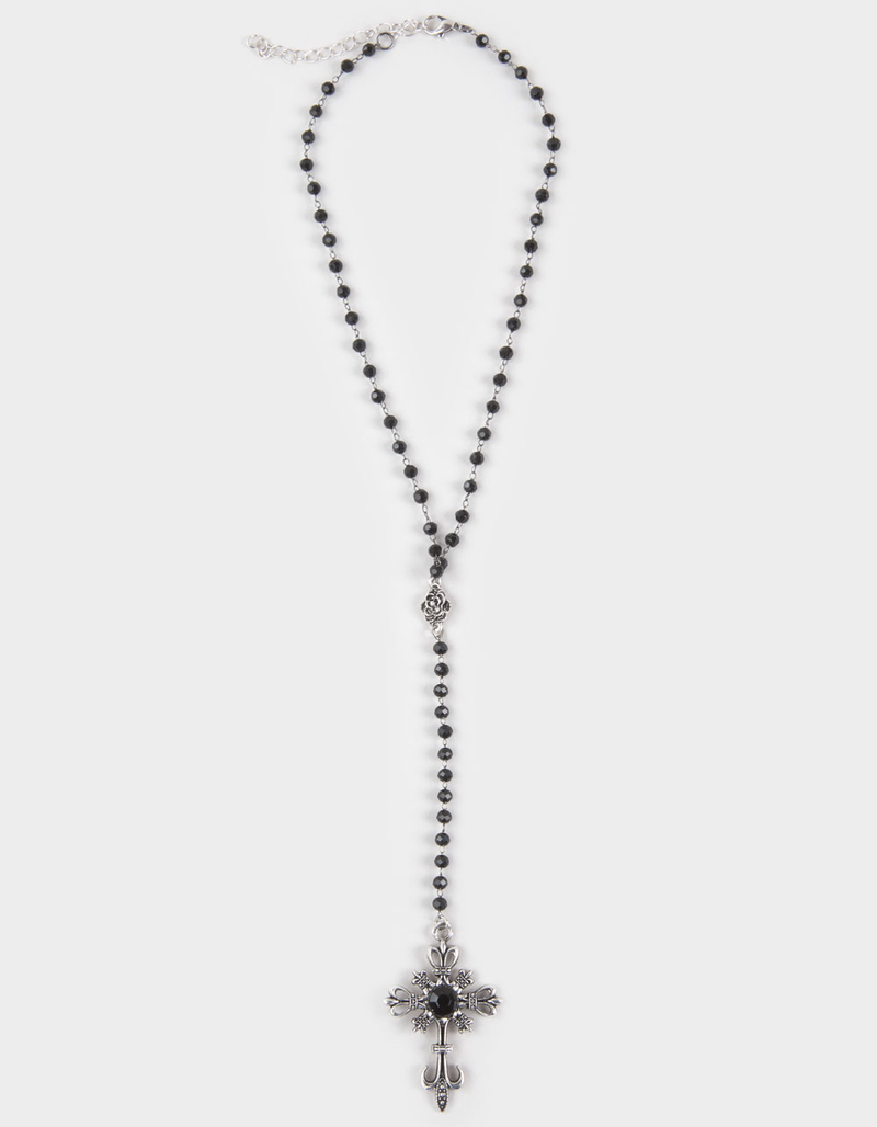 FULL TILT Rhinestone/Cross Lariat Necklace image number 0