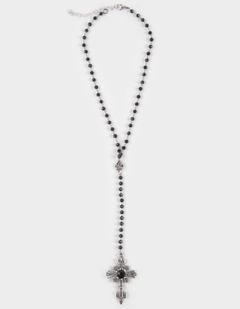 FULL TILT Rhinestone/Cross Lariat Necklace Primary Image