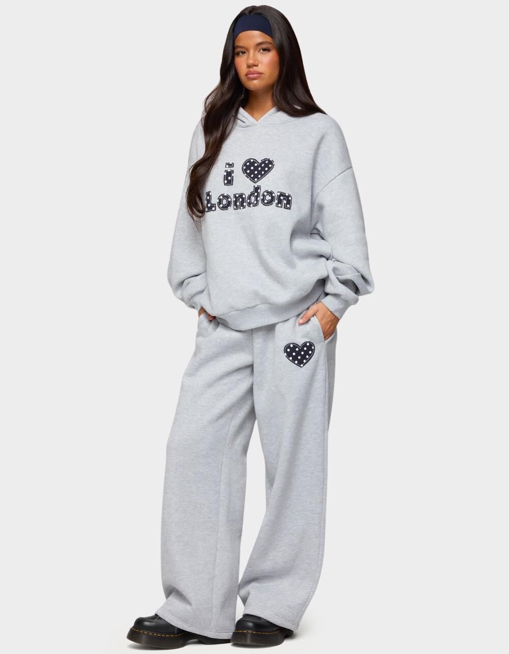 EDIKTED I Heart London Sweatpants - GRAY - XL | Tillys