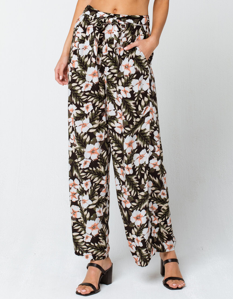 VOLCOM Coco Beach Womens Black Belted Pants image number 3