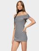 EDIKTED Zivi Fold Over Striped Mini Dress image number 2