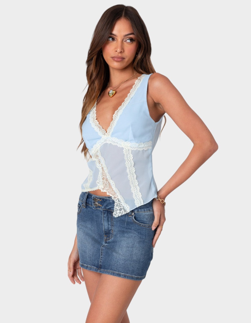 LE Sheer Symmetrical Pullover Top