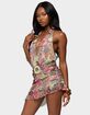 EDIKTED Kora Mixed Print Backless Mini Dress image number 2