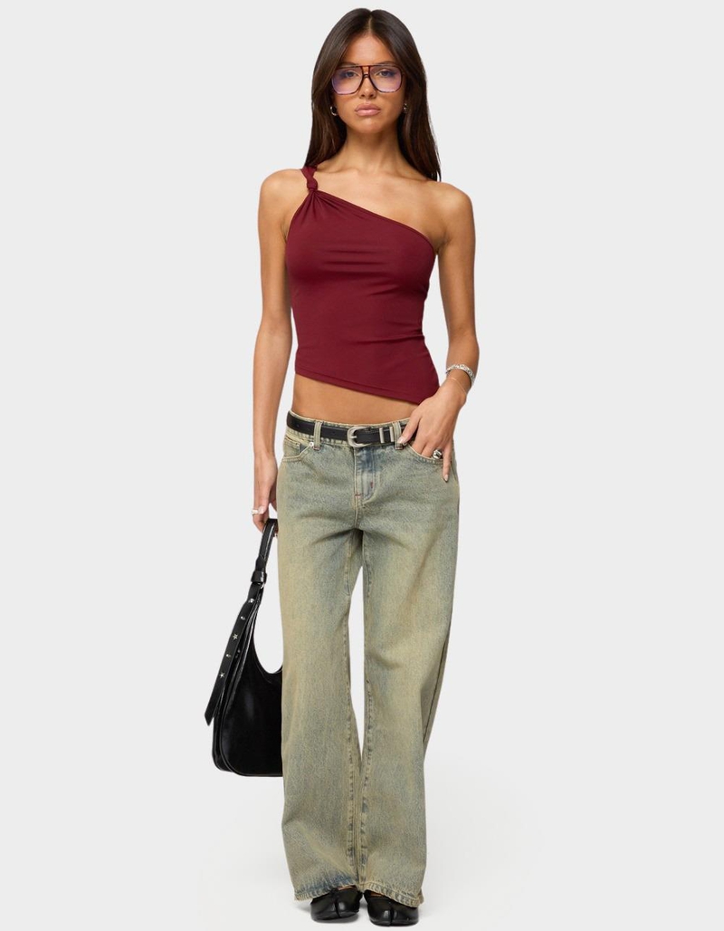 EDIKTED Knotted One Shoulder Asymmetric Top image number 4