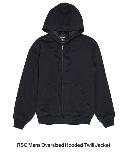 RSQ Mens Oversized Hooded Twill jacket
