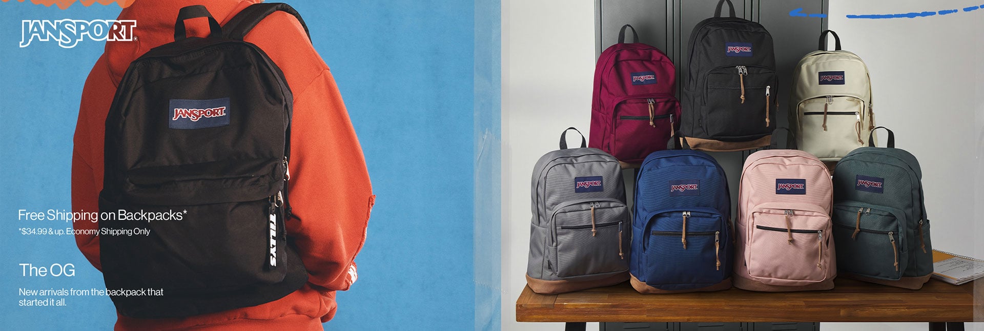 Free Shipping on Backpacks* *34.99 & up. Economy Shipping Only The OG New Arrivals from the backpack that Started it all