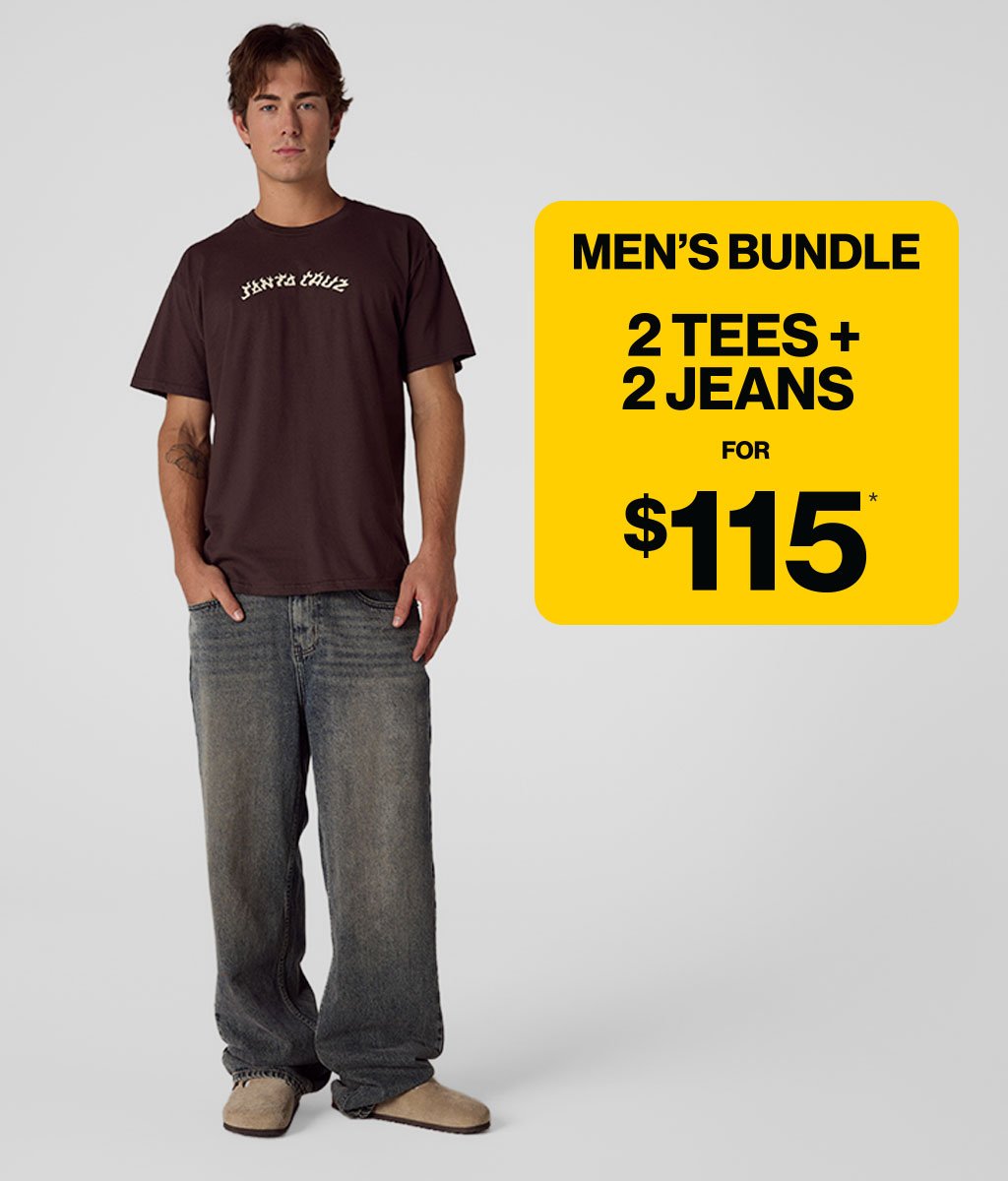 Men's Bundle 2 Tees + 2 Jeans for $115*