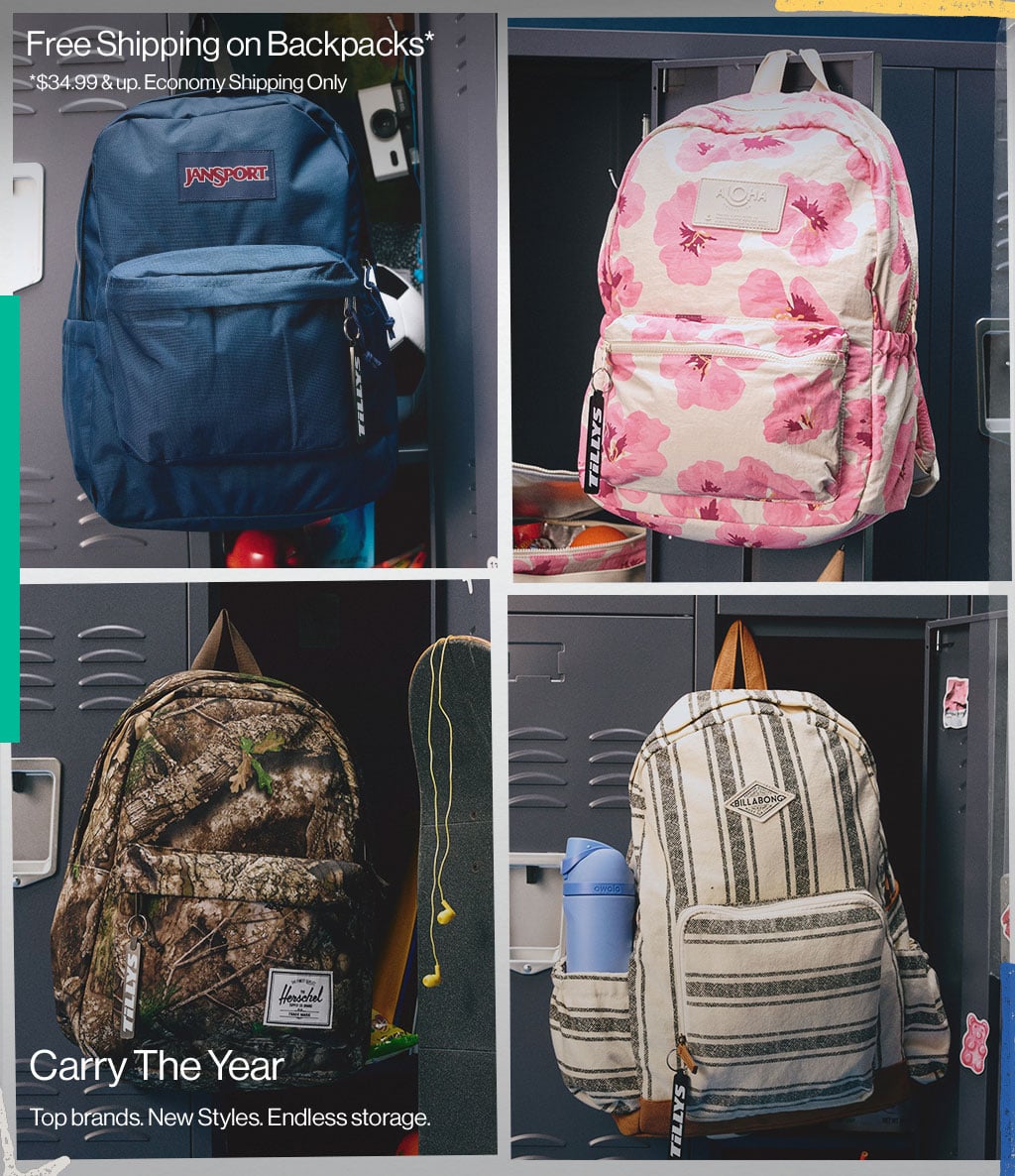Free Shipping on Backpacks* *34.99 & up. Economy Shipping Carry The Year Top brands. New Styles. Endless storage.