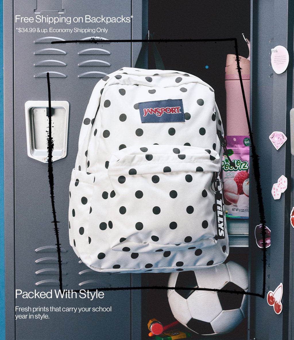 Free Shipping on Backpacks* *$34.99 & up. Economy Shipping Only